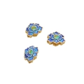 Blue-green cloisonne flower beads with gold finish for handmade jewelry DIY projects - Lotus Pedestal Spacer Bead (#11)