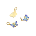18K gold plated butterfly enamel charms for DIY jewelry making and bracelet beads - Butterfly Pendant (#12)