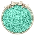 Mint green 3mm seed beads for jewelry making displayed in a silver metal tray - Light Green Blue