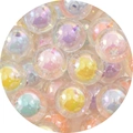 Perle tonde in acrilico smerigliato iridescente per gioielli DIY e catene per telefoni - 16mm / 20 Pezzi/Confezione / Colori Misti Casuali / Perline Galvanizzate
