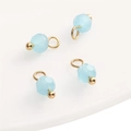 4mm faceted light blue glass bead pendants with gold metal loops for DIY jewelry - 4mm (5 Pieces/Pack) / Light Blue