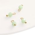 Light green 4mm faceted glass bead pendants with gold metal rings for DIY jewelry - 4mm (5 Pieces/Pack) / Light Green