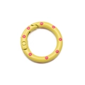 Mousqueton rond jaune à pois roses pour bijoux DIY et accessoires de sacs - Jaune