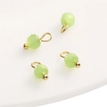 Set of four light green faceted glass ball pendants with golden metal loops for DIY jewelry - 4mm (5 Pieces/Pack) / Green