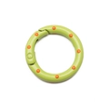 Light green alloy spring ring keychain connector with orange polka dots for DIY - Green