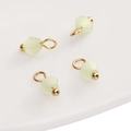 Pendentifs en perles de verre facettées 4mm vert clair avec boucles dorées pour bijoux DIY - Perle Bicone Vert Clair / 4mm (Trou 1.5mm)