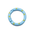 Blue round spring O-ring keychain with yellow dots for DIY bags and accessories - Blue