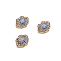 Exquisite 18K gold cloisonné beads with blue lotus motif and cloud-like lock shape - Ruyi Lock Spacer Bead (#19)