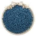 Deep blue 3mm glass beads for DIY jewelry making displayed in a silver tray - Dark Grey Blue