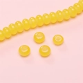 Accesorio DIY con cuentas espaciadoras de vidrio amarillo traslúcido de 8x5mm para joyas - 8x5mm / 25 Pzs/Paquete / Amarillo Cristal