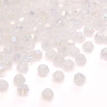 Faceted AB crystal bicone beads with iridescent aurora finish for DIY jewelry making - 10g/Pack (Approx. 135 Pieces) / Clear Iridescent