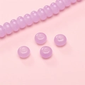 Cuentas de vidrio púrpura traslúcido en forma de ábaco para creación de joyas DIY - 8x5mm / 25 Pzs/Paquete / Violeta Claro