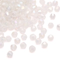 Faceted AB white crystal glass beads for DIY jewelry making with iridescent finish - 10g/Pack (Approx. 135 Pieces) / White