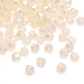 4mm faceted iridescent white AB crystal beads for DIY jewelry and crafts making - 10g/Pack (Approx. 135 Pieces) / Beige