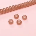 Cuentas de ábaco 8x5mm naranja rosado con brillo fino para creación de joyería artesanal - 8x5mm / 25 Pzs/Paquete / Café