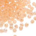 4mm peach faceted diamond crystal glass beads with AB iridescent finish for DIY jewelry - 10g/Pack (Approx. 135 Pieces) / Shrimp Pink