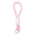 Rosa hochdichte geflochtene Polyester-Schlüsselanhänger mit rosa Metallhaken für DIY - Rosa