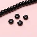Cuentas de ábaco de vidrio negro pulido de 8x5mm para creación de joyas de bricolaje - 8x5mm / 25 Pzs/Paquete / Negro