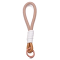 Khaki Schlüsselband mit weißem Netzschutz und rosa rundem Karabinerhaken für Handys - Braun