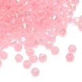 Faceted light pink AB crystal glass rondelle beads for DIY jewelry making - 10g/Pack (Approx. 135 Pieces) / Deep Pink