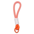 Pink and orange high-density braided rope keychain with a metal spring ring buckle - Orange Red