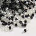 DIY 2.5mm γυάλινες χάντρες σε μαύρο και διαφανές για χειροποίητα κοσμήματα - 2.5mm Τρύπα 1mm 10g Σακούλα Περίπου 720 Χάντρες / Ασπρόμαυρη Σειρά
