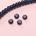 Cuentas de vidrio azul oscuro translúcido 8x5mm para hacer joyas y pulseras de bricolaje - 8x5mm / 25 Pzs/Paquete / Azul grisáceo