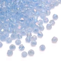 4mm faceted light blue crystal beads with AB aurora coating for DIY jewelry making - 10g/Pack (Approx. 135 Pieces) / Sky Blue