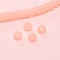 Cuentas de vidrio rosa translúcido tipo ábaco para creación de joyas y pulseras DIY - 8x5mm / 25 Pzs/Paquete / Albaricoque