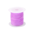 Elastic purple beaded cord roll for DIY jewelry and bracelet making on plastic spool - Light Purple Flat Elastic Thread