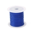 Deep blue elastic beaded cord on white spool for DIY bracelet and jewelry making - Blue Flat Elastic Thread