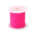 Roll of 0.7mm rose pink elastic crystal string on white spool for DIY jewelry making - Rose Red Flat Elastic Thread