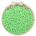 3mm mint green glass seed beads in a decorative tray for DIY jewelry making - Bright Green