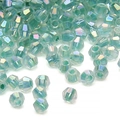 Light mint green faceted crystal beads with iridescent AB coating for DIY jewelry making - 10g/Pack (Approx. 135 Pieces) / Dark Green