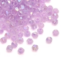 Faceted lavender crystal glass beads with AB iridescent finish for DIY jewelry - 10g/Pack (Approx. 135 Pieces) / Light Lilac Purple