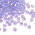 Faceted light purple crystal beads with iridescent AB coating for DIY jewelry making - 10g/Pack (Approx. 135 Pieces) / Purple