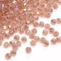 Faceted champagne gold crystal glass beads with AB coating for DIY jewelry making - 10g/Pack (Approx. 135 Pieces) / Champagne Yellow