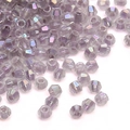 Faceted lavender crystal beads with rainbow AB coating for DIY jewelry making - 10g/Pack (Approx. 135 Pieces) / Champagne Purple