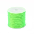 Neon green 0.7mm elastic string on roll for DIY jewelry making and beaded bracelets - Fluorescent Green Flat Elastic Thread