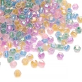 Rainbow faceted crystal beads in assorted Macaron colors for DIY jewelry making projects - 10g/Pack (Approx. 135 Pieces) / Deep Macaron