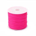 Elastic beaded cord in rose red finish on white spool for DIY bracelet making - Rose Red Flat Elastic Thread