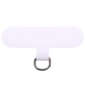 White Oxford cloth phone lanyard patch with durable metal D-ring for phone cases - White 1 Piece/pack / Approx 6x2.8cm