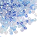 Faceted light blue AB crystal glass rhombic beads for DIY jewelry making material - 10g/Pack (Approx. 135 Pieces) / Deep Sea Blue Mix