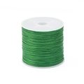Vibrant bright green elastic cord on white spool for DIY beaded jewelry and crafts - Deep Green Flat Elastic Thread