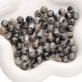 10mm faceted gray marble stone beads with ink texture for DIY jewelry making - Ink Black and White / 10mm (10 Pcs/Pack)