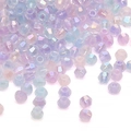 Faceted iridescent AB crystal glass rhombus beads in pastel colors for DIY jewelry making - 10g/Pack (Approx. 135 Pieces) / Violet Fairy