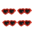 Cute red and black heart-shaped acrylic accessories for DIY doll craft making - 29x13mm (10 Pieces/Pack) / Red