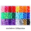 Set perline fai-da-te 24 colori con perle a botte 9x6mm e 1200 pezzi in scatola - 1200 Pezzi/Confezione (9x6mm) / Arcobaleno No.1