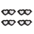Cartoon acrylic black heart-shaped lips accessories for DIY doll and plush toy decoration - 29x13mm (10 Pieces/Pack) / Black