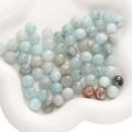 Faceted 10mm light blue natural stone beads for DIY jewelry and bracelet making - Cloudy Blue Green / 10mm (10 Pcs/Pack)